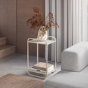 Ver imagem 6 de Mesa Lateral Luna 40 cm Pes Metalicos Off White Artesano
