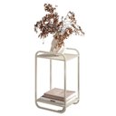 Ver imagem 1 de Mesa Lateral Luna 40 cm Pes Metalicos Off White Artesano
