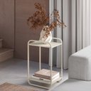 Ver imagem 2 de Mesa Lateral Luna 40 cm Pes Metalicos Off White Artesano