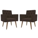 Ver imagem 1 de Kit 2 Poltronas Capitone Confortável para Sala Recepção Cappuccino