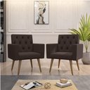 Ver imagem 2 de Kit 2 Poltronas Capitone Confortável para Sala Recepção Cappuccino