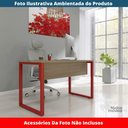 Ver imagem 2 de Mesa Escritório P25 Tub Pandin 170 Cm (larg) X 70 Cm (prof) Tampo Mdp Noce Pé Aço Tubular