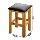 Ver imagem 3 de Banquinho Baixo de Madeira Maciça Mel com Assento Estofado Preto