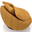 Ver imagem 2 de Kit 02 Poltronas Giratórias para Sala de Estar Kira M03 Bouclê Mostarda - Lyam Decor