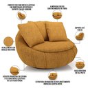 Ver imagem 5 de Kit 02 Poltronas Giratórias para Sala de Estar Kira M03 Bouclê Mostarda - Lyam Decor