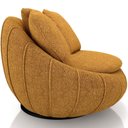Ver imagem 3 de Kit 02 Poltronas Giratórias para Sala de Estar Kira M03 Bouclê Mostarda - Lyam Decor