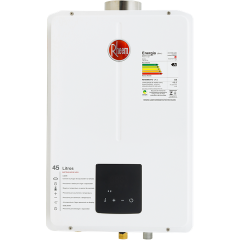 Aquecedor de Água a Gás Digital Rheem 45 Litros Gn Branco