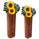 Ver imagem 1 de Vaso de Chão Decorativo Grande Torre -:marrom/kit com 2 - 70x20cm e 60x20cm