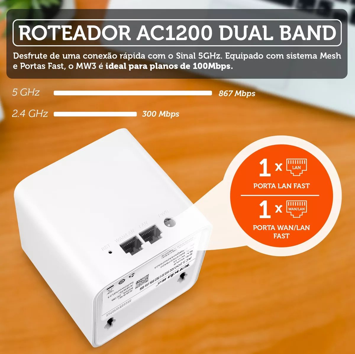 Roteador Wifi Mesh Ac1200 Dual Band Mw3 Tenda Kit C/ 2 Peças - 6