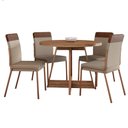 Ver imagem 1 de Conjunto Sala de Jantar Déli 4 Cadeiras Carraro Areia/Rose/Nogal