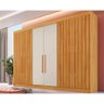 Guarda Roupa 6 Portas Potente C/ 6 Gavetas e C/ 4 Ripadas Peroba/off White - Europa - 1