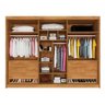 Guarda Roupa 6 Portas Potente C/ 6 Gavetas e C/ 4 Ripadas Peroba/off White - Europa - 4