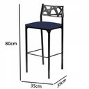 Ver imagem 4 de Kit 3 Banquetas Luiza Azul Marinho Gat Magazine