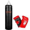 Ver imagem 1 de Saco Pancada Profissional 100 Cm + Luva + Suporte Gorilla Cor: Vermelho