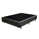 Ver imagem 2 de Cama Box Blindado Casal King Design Sintético Cinza 138x188x40