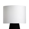 abajur elegance poptem tecido preto e branco luminária mesa cúpula cabeceira quarto sala interior il - 2