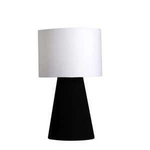 abajur elegance poptem tecido preto e branco luminária mesa cúpula cabeceira quarto sala interior il