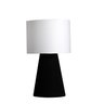 abajur elegance poptem tecido preto e branco luminária mesa cúpula cabeceira quarto sala interior il - 1
