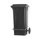 Ver imagem 1 de Carrinho Coletor de Lixo com Pedal 120 Litros - Preto