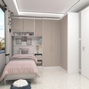 Ver imagem 1 de Quarto de Canto Solteiro com Guarda Roupas Cabeceira e Mesa de Cabeceira Alpes Luciane Móveis