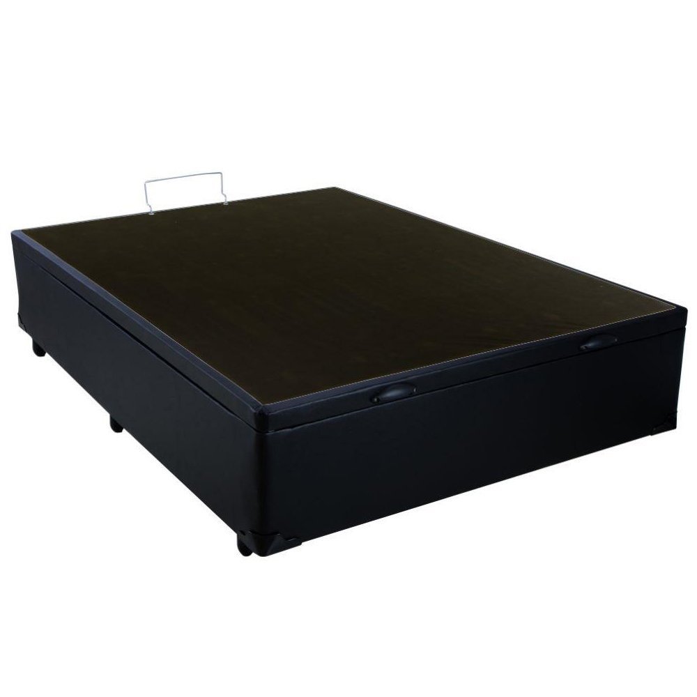 Cama Box Baú Casal NK Camas Sintético Preto 41x138x188 - 2