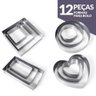 Kit Confeitaria Moldes para Bolo Completo Aço Inox 12 Peças Moda do Chef - 5