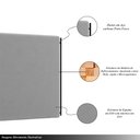 Ver imagem 3 de Cabeceira Design para Cama Queen Bezos Pés em Madeira Veludo Cinza G91 - Gran Belo