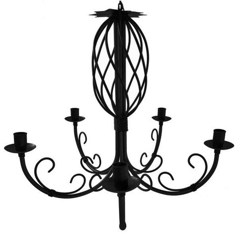 Pendente Rustico Grande Luminária de Teto em Ferro Sala de Jantar - Preto