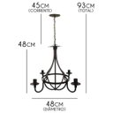 Ver imagem 2 de Pendende Lustre Medieval para Sala De Jantar Rustica Artesanal - Verniz