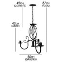 Ver imagem 2 de Lustre de Ferro Simples Espiral Para Iluminação de Apartamento Rustico - Preto