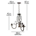 Ver imagem 2 de Lustre de Ferro Simples Espiral Para Iluminação de Apartamento Rustico - Verniz