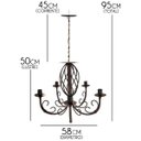 Ver imagem 2 de Lustre Envelhecido em Ferro Rustico para Sala de Jantar Grande - Verniz