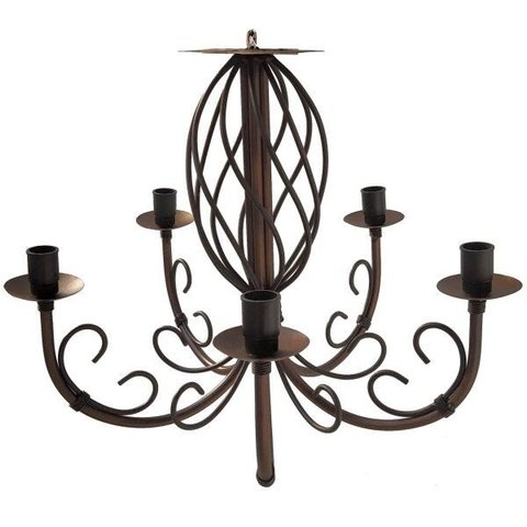 Lustre Envelhecido em Ferro Rustico para Sala de Jantar Grande - Verniz