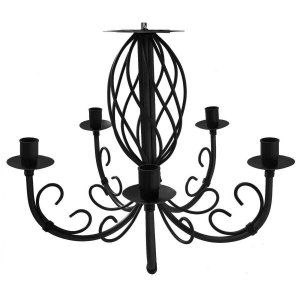 Lustre Envelhecido em Ferro Rustico para Sala de Jantar Grande - Preto