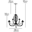 Ver imagem 2 de Lustre Envelhecido em Ferro Rustico para Sala de Jantar Grande - Preto