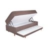 Conjunto Cama Box Solteiro com Baú e Colchão de Molas Ensacadas Cristalflex Barcelona 4000639 Marrom - 2
