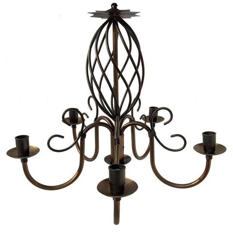 Pendente de Teto Grande de Metal para Decoração de Cozinha Moderna - Verniz