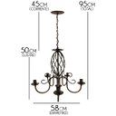 Ver imagem 2 de Pendente de Teto Grande de Metal para Decoração de Cozinha Moderna - Verniz