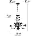 Ver imagem 2 de Pendente de Teto Grande de Metal para Decoração de Cozinha Moderna - Preto