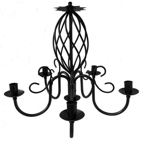 Pendente de Teto Grande de Metal para Decoração de Cozinha Moderna - Preto