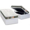 Ver imagem 1 de Cama Box Baú Solteiro: Colchão Molas Bonnel Castor Silver Star Air + Base Crc Courano White(88x188