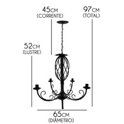 Luminária Trançada Decorativa para Sala Iluminação sobre Mesa de Jantar - Preto - 2
