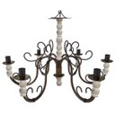 Ver imagem 1 de Luminária Decorativa Rustica para Sala de Jantar Grande com Madeira - Verniz & Branco