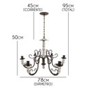 Ver imagem 2 de Luminária Decorativa Rustica para Sala de Jantar Grande com Madeira - Verniz & Branco