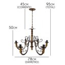 Ver imagem 2 de Luminária Decorativa Rustica para Sala de Jantar Grande com Madeira - Verniz