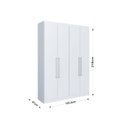 Ver imagem 4 de Guarda Roupa 4 Portas Dormitorios Branco