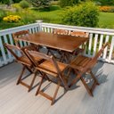 Ver imagem 1 de Conjunto Mesa de Mdf 120x70 com 6 Cadeiras Dobráveis Imbuia