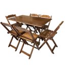 Ver imagem 6 de Conjunto Mesa de Mdf 120x70 com 6 Cadeiras Dobráveis Imbuia