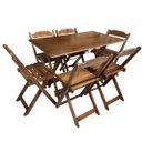 Ver imagem 5 de Conjunto Mesa de Mdf 120x70 com 6 Cadeiras Dobráveis Imbuia