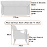 Conjunto Sofá 2 Lugares e 2 Poltronas Zoe Linho Off White com Bege - Sallar Home - 4